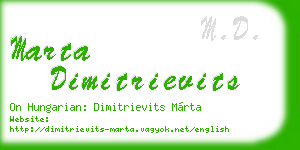 marta dimitrievits business card